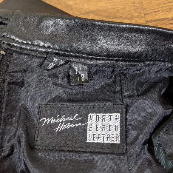 MICHAEL HOBAN Lambskin Leather Knee Length Skirt - Picture 8 of 9